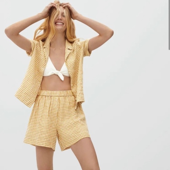 Everlane The Linen Boxer Short in Golden Hour SZ Small NWOT -Sold Out Online - Picture 1 of 10